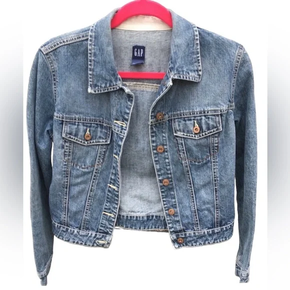 GAP Vintage Y2K Cropped Denim Jacket SZ S! EUC! - Picture 11 of 16